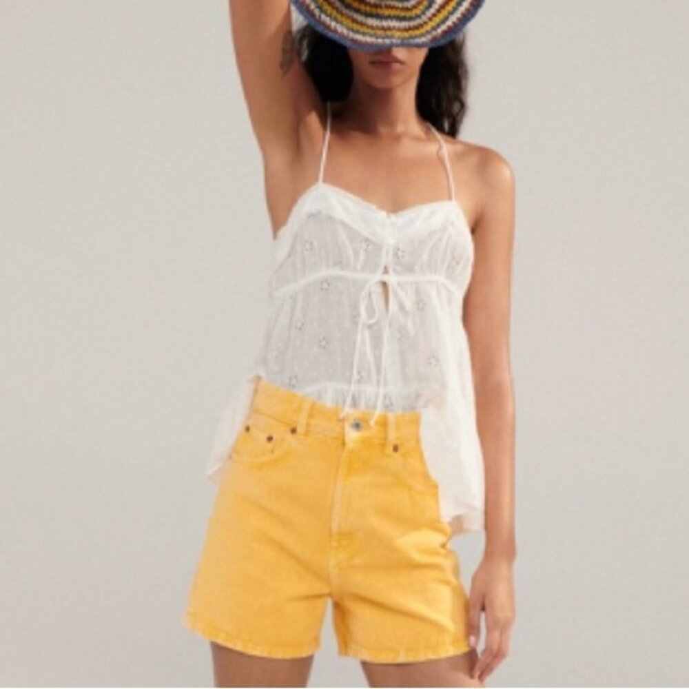 Zara NWOT Evelet Tie Front Tank  Large